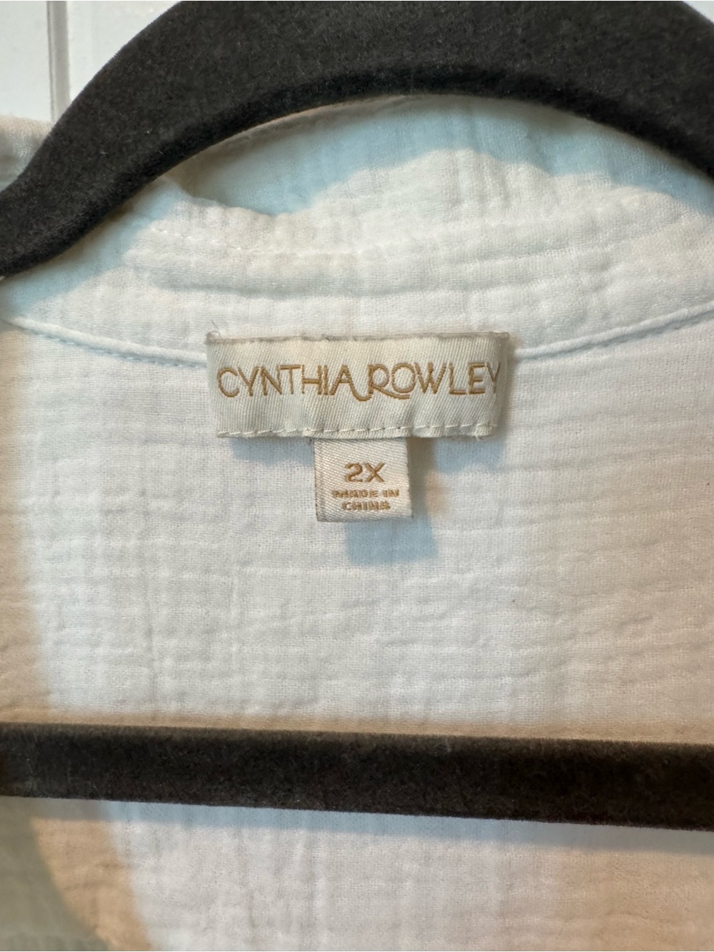 Cynthia Rowley Cream 100% Cotton Gauzy Sleeveless Tunic with Front Pockets - Picture 6 of 6